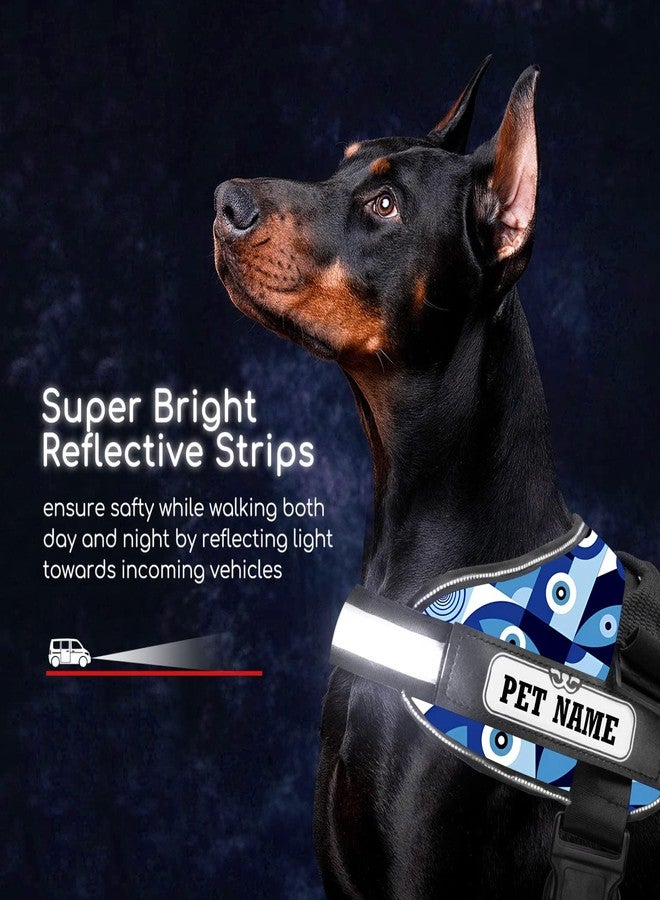 KIKA Pets Original Buddy Dog Harness | Dog Vest Harness, Extra Small Size (for Below 5 Kgs Dogs) Evil Eye Dog Harness,Evil Eye with Leash-Black Blue - Image 2